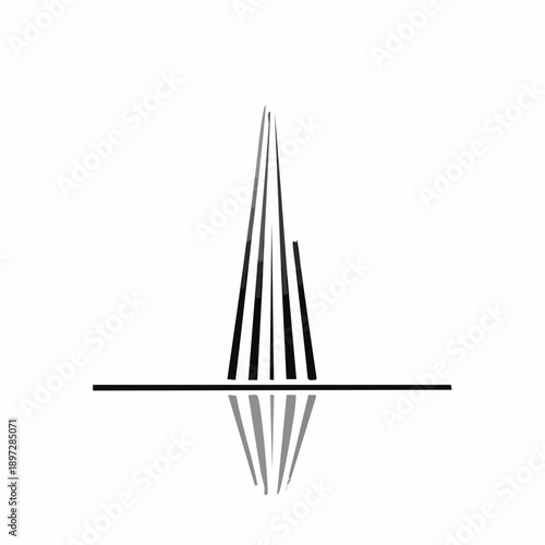 放射状に広がる集中線とスピード感を表すシンプルラインベクター背景素材