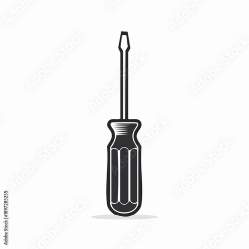 マイナスドライバーのシンプルライン工具ベクターアイコン