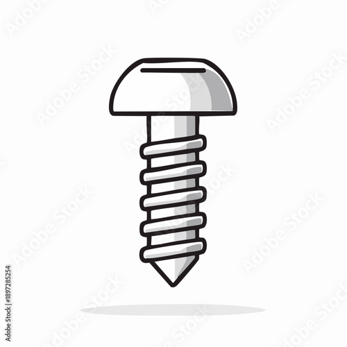 ボルトねじの固定部品ラインベクターアイコン 機械パーツイメージ