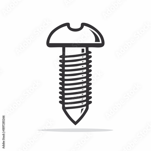 ボルトねじの固定部品ラインベクターアイコン 機械パーツイメージ