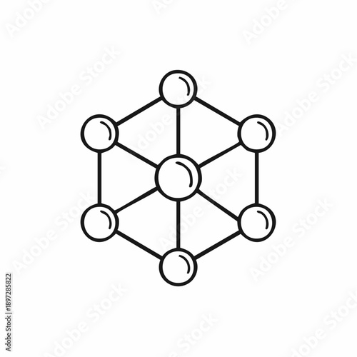 ノードで接続されたネットワーク構造のベクターアイコン