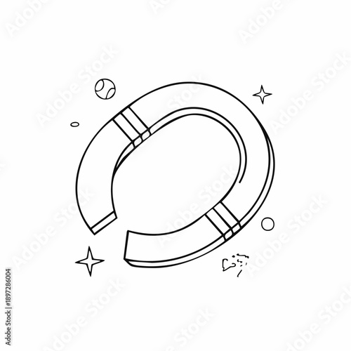 磁石と磁力を表すU字マグネットのベクターアイコン