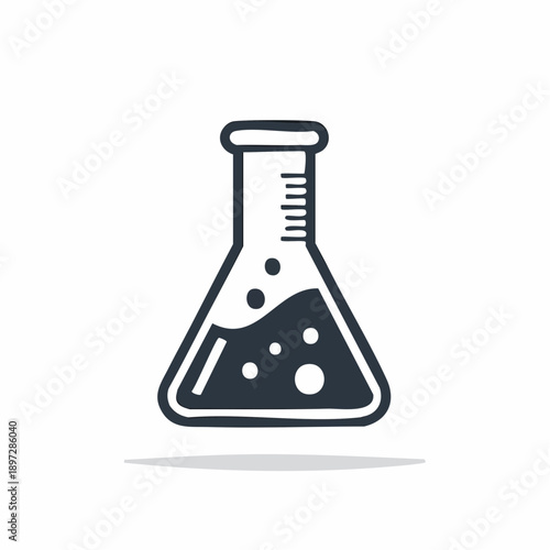化学実験フラスコのサイエンス研究ベクターアイコン
