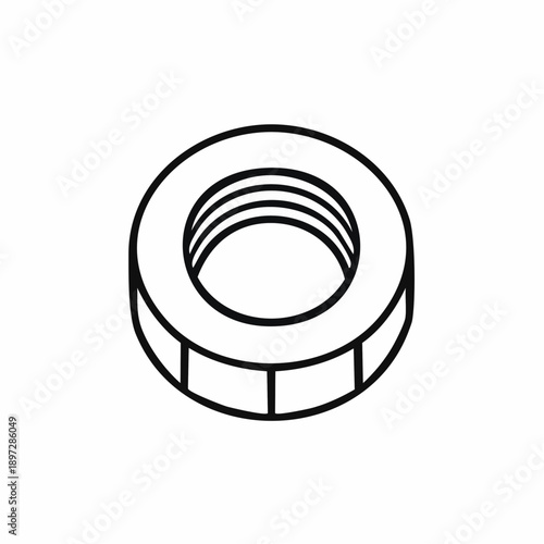 六角ナットと締結部品の工業系ベクターアイコン