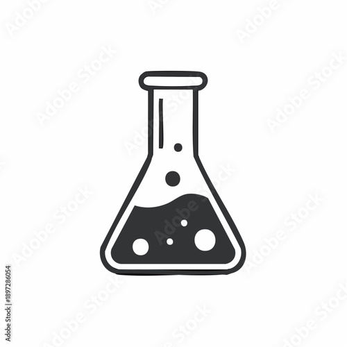 化学実験フラスコのサイエンス研究ベクターアイコン