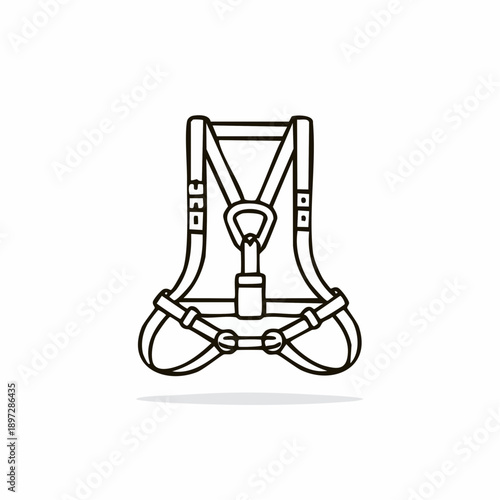 安全ハーネスと命綱の高所作業安全ベクターアイコン