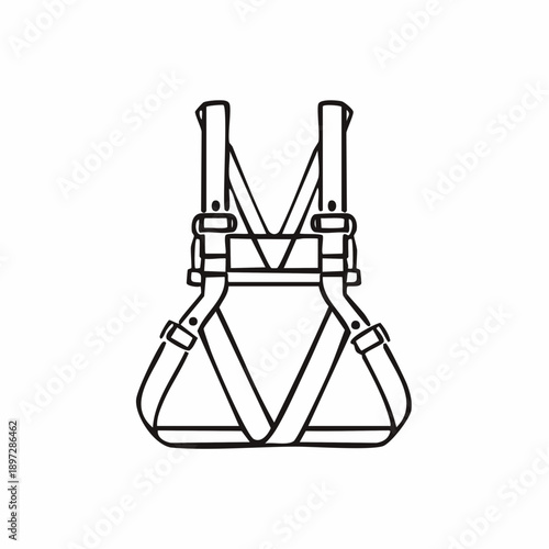 安全ハーネスと命綱の高所作業安全ベクターアイコン