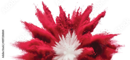 Red powder explosion abstract background