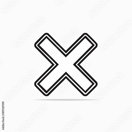 バツ印のキャンセル禁止マークシンプルベクターアイコン