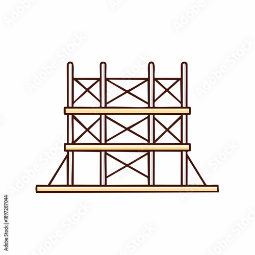 建設足場フレームの工事現場ラインベクターアイコン