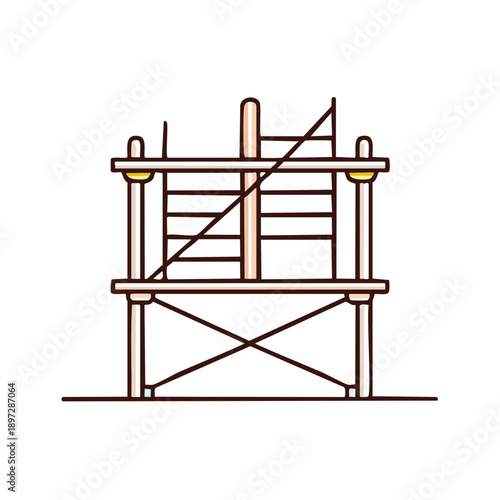建設足場フレームの工事現場ラインベクターアイコン