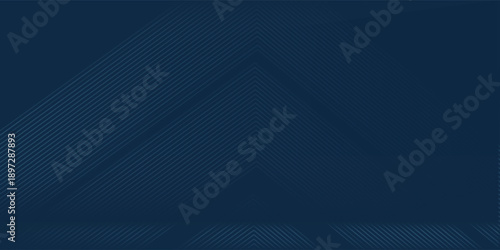 Dark blue abstract background with glowing arrow lines. Modern shiny blue geometric lines design. Technology futuristic concept. Horizontal banner