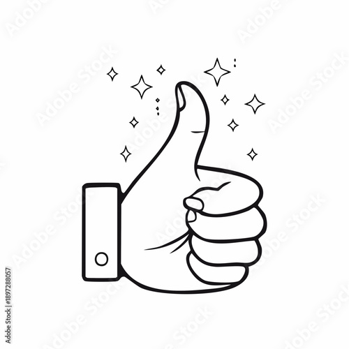 キラキラ付きグッドサインの承認OKポジティブベクターアイコン