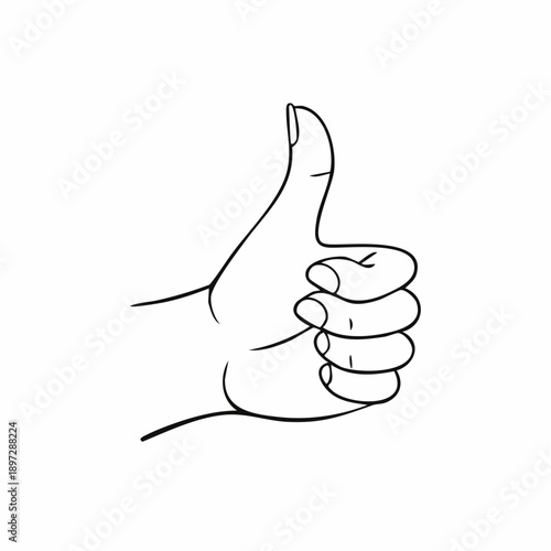 親指を立てたグッドサインのOK評価ラインベクターアイコン