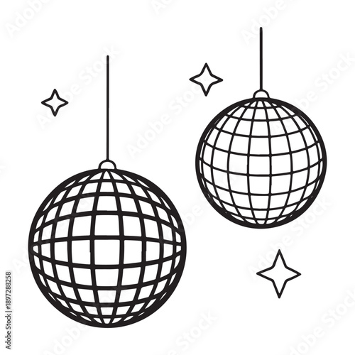 disco ball icons set vector