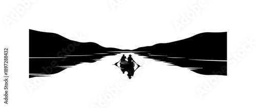 Vector illustration of a person riding a motorcycle on a road