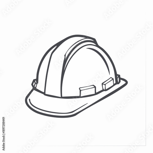 工事用ヘルメットの安全対策ラインベクターアイコン