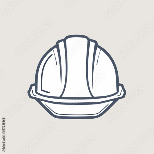 工事用ヘルメットの安全対策ラインベクターアイコン