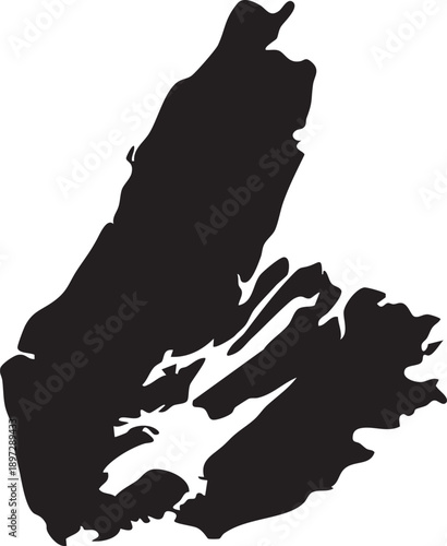 Bild auf Leinwand Cape Breton Island Canada Map Silhouette Isolated Vector