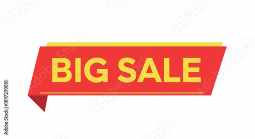 Big Sale Banner with Red and Yellow Colors, Ideal for Marketing and Promotional Campaigns