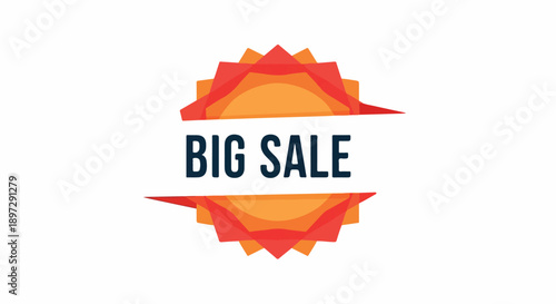Big Sale Banner with Sunburst Accent and Bold Text Announcing a Special Discount Offer