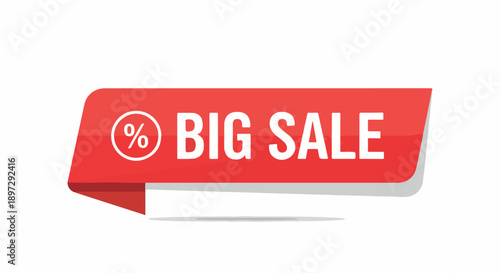 Big Sale Announcement Banner with Percentage Symbol for Retail Promotions and Special Offers