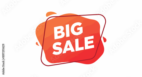 Eye-Catching 'BIG SALE' Promotion Label with Vibrant Colors and Dynamic Shape - Perfect for Advertising