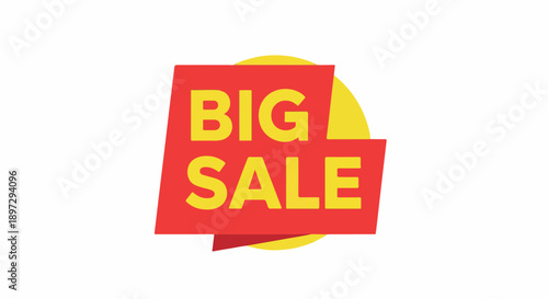 Bold and Eye-Catching 'Big Sale' Graphic in Yellow and Red, Perfect for Promotions