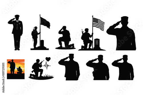 Military Silhouettes and Salutes Collection