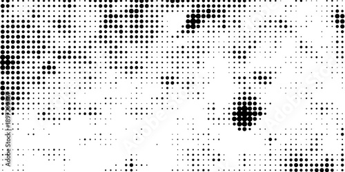 Halftone faded gradient texture. Grunge halftone grit background. White and black sand noise wallpaper. Retro pixilated vector backdrop