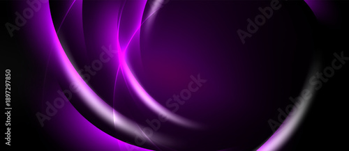 Abstract purple waves, flowing forms. Dark background creates dramatic contrast, soft glow highlights curves. Elegant design.