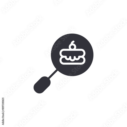 Spoon with cake icon representing dessert tasting and sweet food sampling concept.