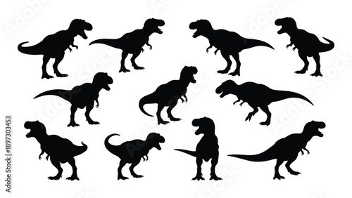 Collection of dinosaur silhouettes Vector