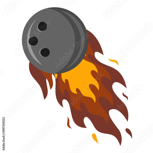 Bowling Ball on Fire Illustration