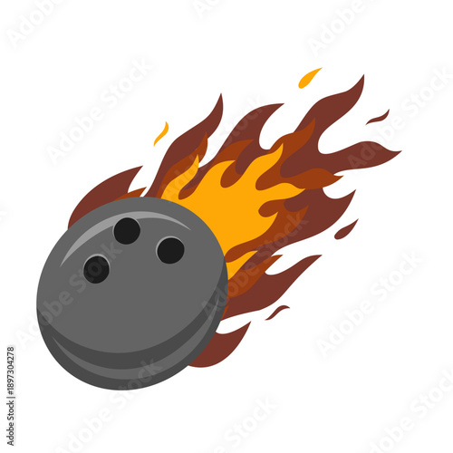 Bowling Ball on Fire Illustration