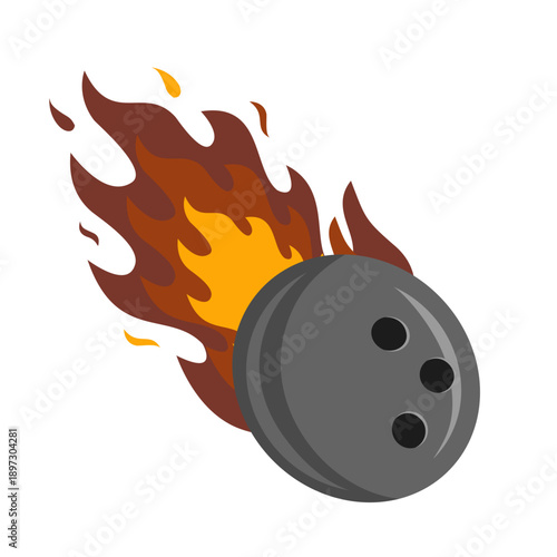 Bowling Ball on Fire Illustration