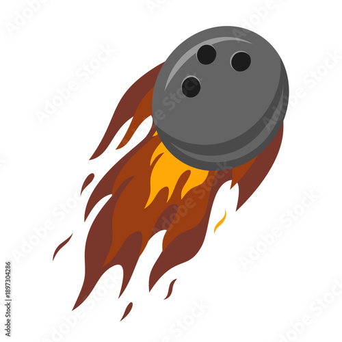 Bowling Ball on Fire Illustration