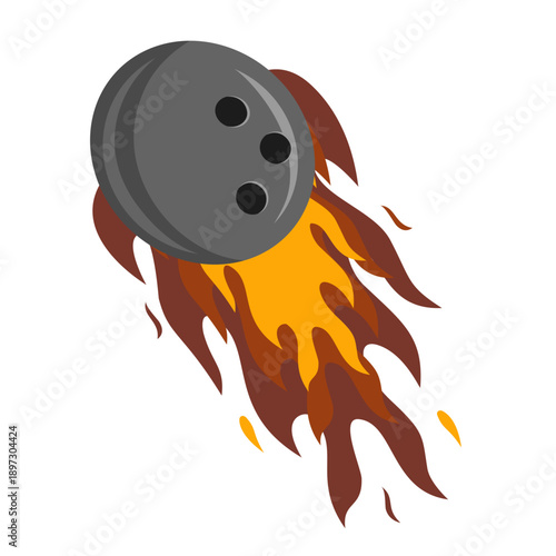 Bowling Ball on Fire Illustration