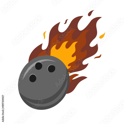 Bowling Ball on Fire Illustration