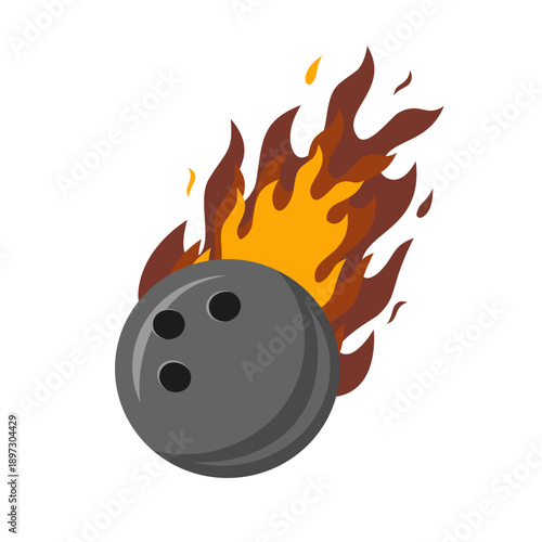 Bowling Ball on Fire Illustration