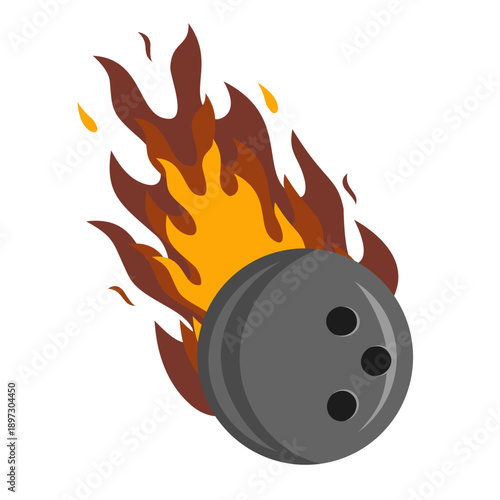 Bowling Ball on Fire Illustration