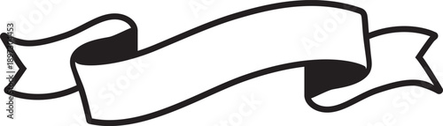 黒色のモダンなリボンフレーム シックな見出しバナー 冠婚葬祭・高級感・ベクター素材