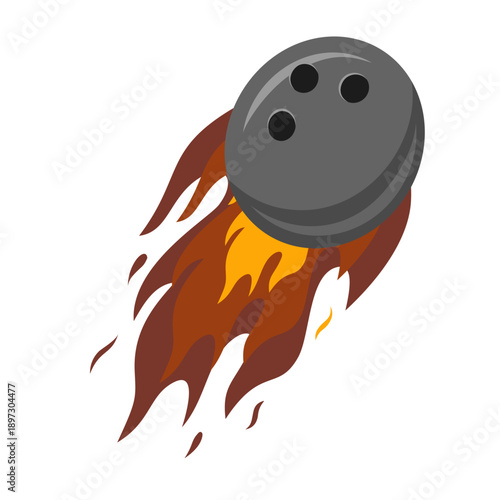 Bowling Ball on Fire Illustration
