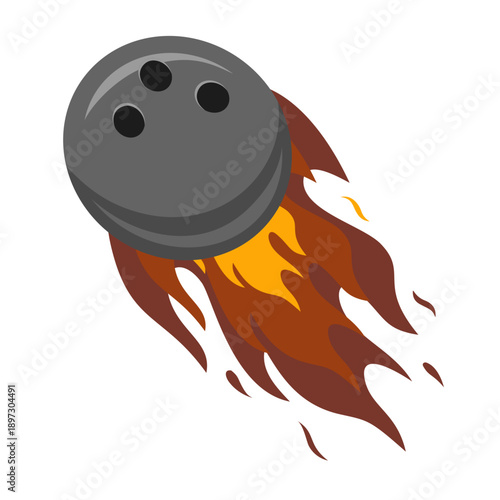 Bowling Ball on Fire Illustration