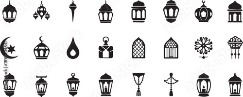 Ramadan Lantern Collection: A carefully curated assembly of ornamental lanterns, each radiating a unique charm and reflecting the rich cultural traditions of Ramadan.
