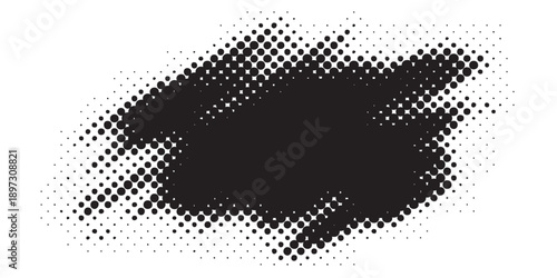 Abstract Halftone Dot Pattern Texture with Dark Blob Shape.