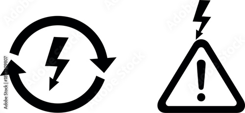 Electric shock warning signs for safety precautions