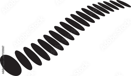 Black oval shapes in a diagonal line formation pattern