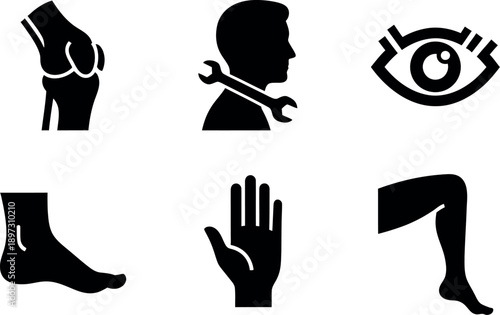 Collection of human body parts icons