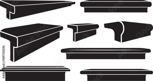 Various Black Staircase Steps and Landings in Simple Design